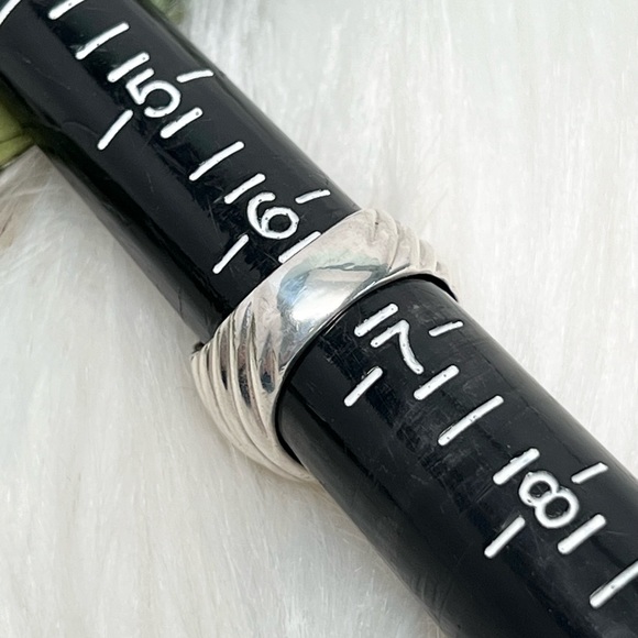 David Yurman Diamond Cable Wide Band Heart Ring .925/18K Gold - Picture 11 of 11